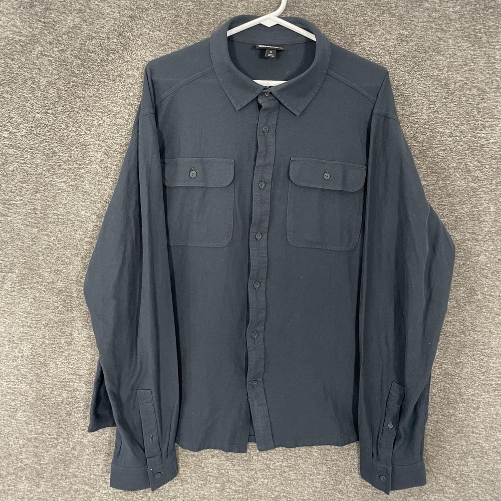 Patagonia Knoven Shirt Mens XL Blue Solid Woven Long Sleeve Button Up Pockets